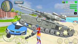 Open City Police Car Escape Army Tank and BMW i8 Car Rope Frog Ninja Simulator - Android Gameplay.