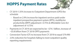 CY 2019 Reimbursement & Coding Updates for Radiation Oncology