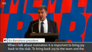 Messi needs to know we have a winning project." - says former Barcelona president Joan Laporta.