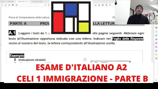 Esame di italiano: CELI 1 - A2 Immigrazione (scritto, prova B)