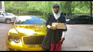 HOMELESS in GOLD BENTLEY Part 2 Social Experiment