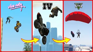 Jumping off from STUNT JUMPS in GTA games! - This is Evolution!!!