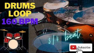 [FREE] Drums Loop | 160 BPM | Simple Straight Beat | 3/4 [NO COPYRIGHT]