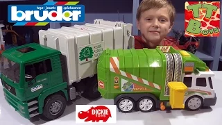 ✔ BRUDER & Dickie Toys Мусоровозы от Игорька. Тест Драйв Машинок / Garbage Truck Cars for Boys ✔