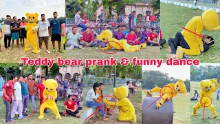 Teddy bear prank on public place 😂🤣crazy dance 💃 funny video