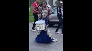 MUST SEE Awesome Girl Plays Snare Drum with the Drumline in her Prom Dress