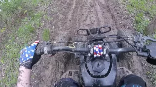 Yamaha Blaster muddy trail rip