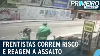 Frentistas de posto reagem a assalto e tiram arma de bandido | Primeiro Impacto (04/02/22)