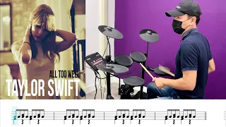 Taylor Swift - All Too Well (All Too Well) [Drum Cover & Drum Sheet] By T.Ball Jednipat