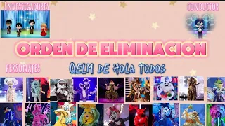 Orden de eliminacion Quien es la mascara de Hola a todos @hola_todos12345