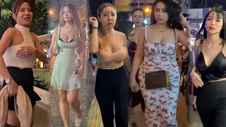 [4K] Thailand Pattaya Midnight Street Walking Finding So Many Pretty Ladies, Freelancers & Ladyboy
