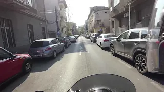 Vespa in Bucharest Thursday afternoon traffic, 2019.04.04