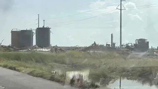 Hurricane Ida destruction at Tidewater Dock in Golden Meadow Louisiana