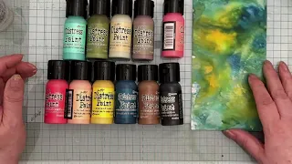 Making a distress painted page for the Tim Holtz Inspired Black Card Folio Journal