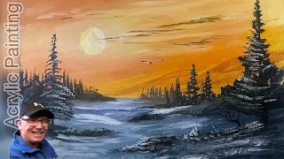 Easy Landscape Painting -- Acrylic Painting Made Easy!