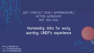 Harnessing data for early warning: UNDP's experience