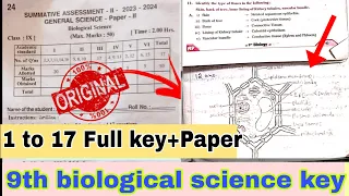 💯AP 9th class sa-2 biological science question paper 2024 answer key💯 class 9th biology answers 2024