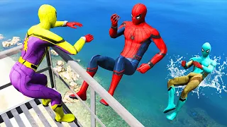 GTA 5 Rainbow Spiderman Water Fails (Euphoria Physics/Ragdolls) #12