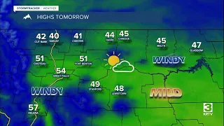Windy and warmer on Saturday; Scattered rain and snow showers around on Sunday