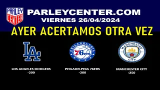 PRONOSTICOS MLB-NBA-NHL-NFL -  VIERNES 26/04/2024 - PARLEY GRATIS |  @GrupoCordialitoTV