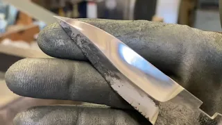 How To Finish Grind a Knife Blade! Knife Tutorial: Zac Buchanan Knives Finish Grinding