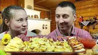 МУКБАНГ ЖАРЕНАЯ КАРТОШКА | MUKBANG FRIED POTATOES IN RUSSIAN #friedpotato #mukbang #мукбанг