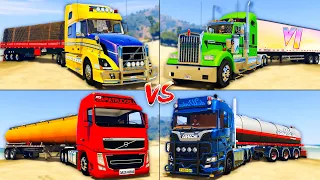 GTA 5 COLOR TRUCKS Comparison : American Truck vs Scania vs Volvo vs Hauler - Which is best?