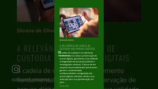 A relevância da cadeia de custodia nas Provas Digitais