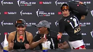 A'ja Wilson, Chelsea Gray After Winning Las Vegas Aces FIRST Title | WNBA Finals Post Game Interview