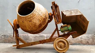 The Incredible Restoration of Rusty Mini Concrete Mixer by Master Mechanic, Full Restoration Process