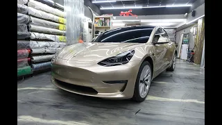 【秀卡司車體貼膜】 TESLA MODEL3 全車改色 液態金屬鈦金 / 特斯拉包膜 / 汽車包膜 / 汽車貼膜 / 犀牛皮 / MODELX / MODELS / MODELY