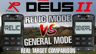 Deus 2 Relic Mode Vs General | Real Target Comparison | EPIC Metal Detecting UK