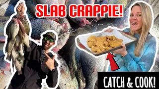 Catching SLAB CRAPPIE Every Single CAST on DOUBLE JIGS!  CATCH, CLEAN and COOK!