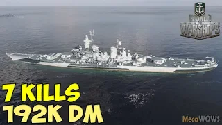 World of WarShips | Montana | 7 KILLS | 192K Damage - Replay Gameplay 1080p 60 fps