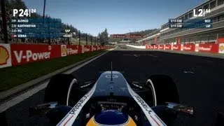 F1 2012, 24th to 1st, 100% race, legend ai, Senna, Spa