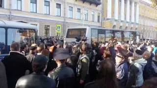 Православные против содомитов. Митинг (Марсово поле, СПб) 12.10.2013