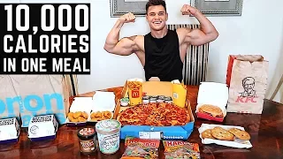 10,000 Calorie Challenge IN ONE HOUR | Epic Cheat Day | Man Vs Food