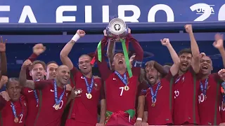 Cristiano Ronaldo lifting the EURO trophy for Portugal #shorts #youtubeshorts #ronaldo #football