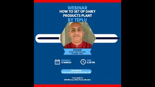 Webinar on how to set up your dairy product and milk processing plant.