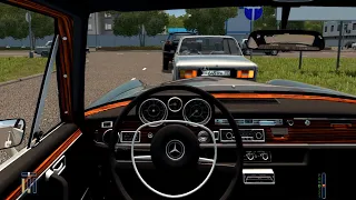 Mercedes Benz 300SEL - City Car Driving [Steering wheel gameplay]