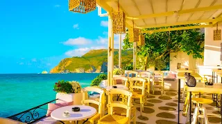 Bossa Nova Beach Cafe Ambience with Relaxing Bossa Nova, Crashing Waves and Beach Background