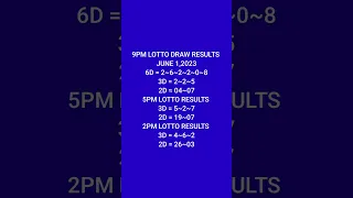 PCSO LOTTO RESULT JUNE 1,2023