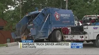 Driver arrested after crashing garbage truck north of Georgetown