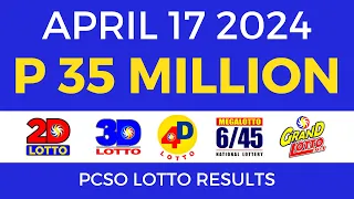 Lotto Result Today 9pm April 17 2024 PCSO