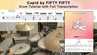 Cupid (가사) - FIFTY FIFTY (피프티피프티) (Drum Tutorial with Transcription)