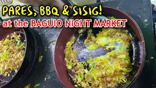 FILIPINO STREET FOOD | PARES, BBQ and SISIG at the Baguio Night Market | Street Food Philippines