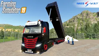 Farming Simulator 19 - IVECO S-WAY HOLLAND STYLE Truck With Trailer 8 Axle