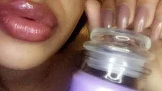 ASMR~ Up Close Wet Mouth Sounds + Tapping on Objects  (LOFI)