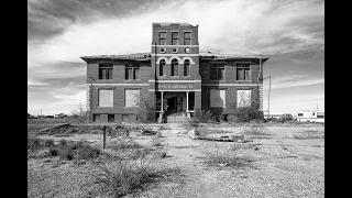 Abandoned High School and Houses in a West Texas Desert Town