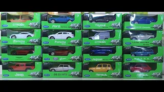 Welly 2021 1:60 1:64 scale cars review diecast collection Jaguar Citroen Jeep Porsche Volvo Renault